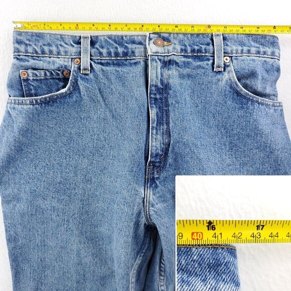 Levi's 551 Jeans Vintage 90s USA High Waist Relaxed Tapered Women 14 Long 33x32 - Picture 6 of 13